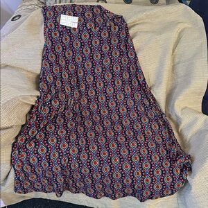 LuLaRoe Maxi Skirt with Red and Blue Pattern